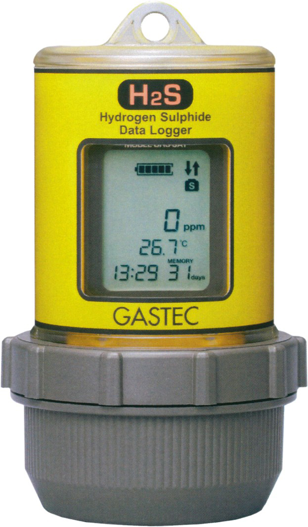 Gastech รุ่นGHS-8AT (0-500ppm)เครื่องบันทึกความเข้มข้นของก๊าซไฮโดรเจนซัลไฟด์Hydrogen sulfide gas concentration logger GHS-8AT (0-500ppm)