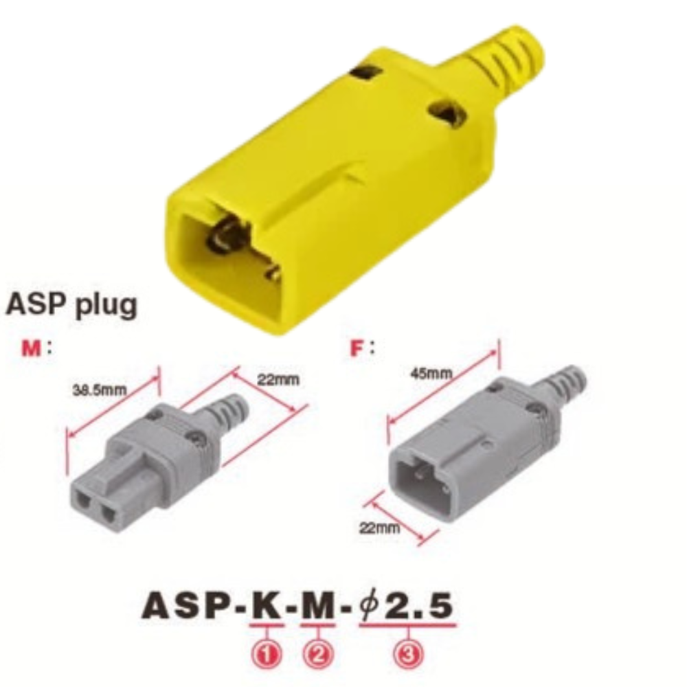 Anritsu รหัส ASP-K-F-5.4 ปลั๊กมาตรฐานชนิด ASP สำหรับโพรบวัดอุณหภูมิ,Yellow connector bushing diameter φ5.4,F shape