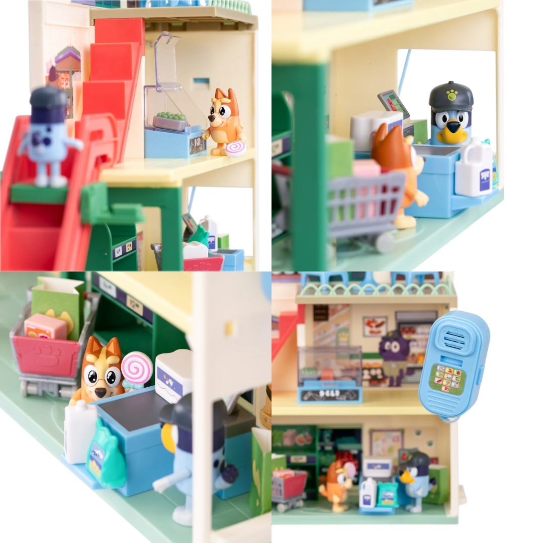 นำเข้า 🇺🇸 💙🧡 Bluey Supermarket Play Set พา Bluey และผองเพื่อนมาสนุกกับการซื้อของ ครบชุด และสินค้าจำลองน่ารักๆ ให้ลูกของคุณ