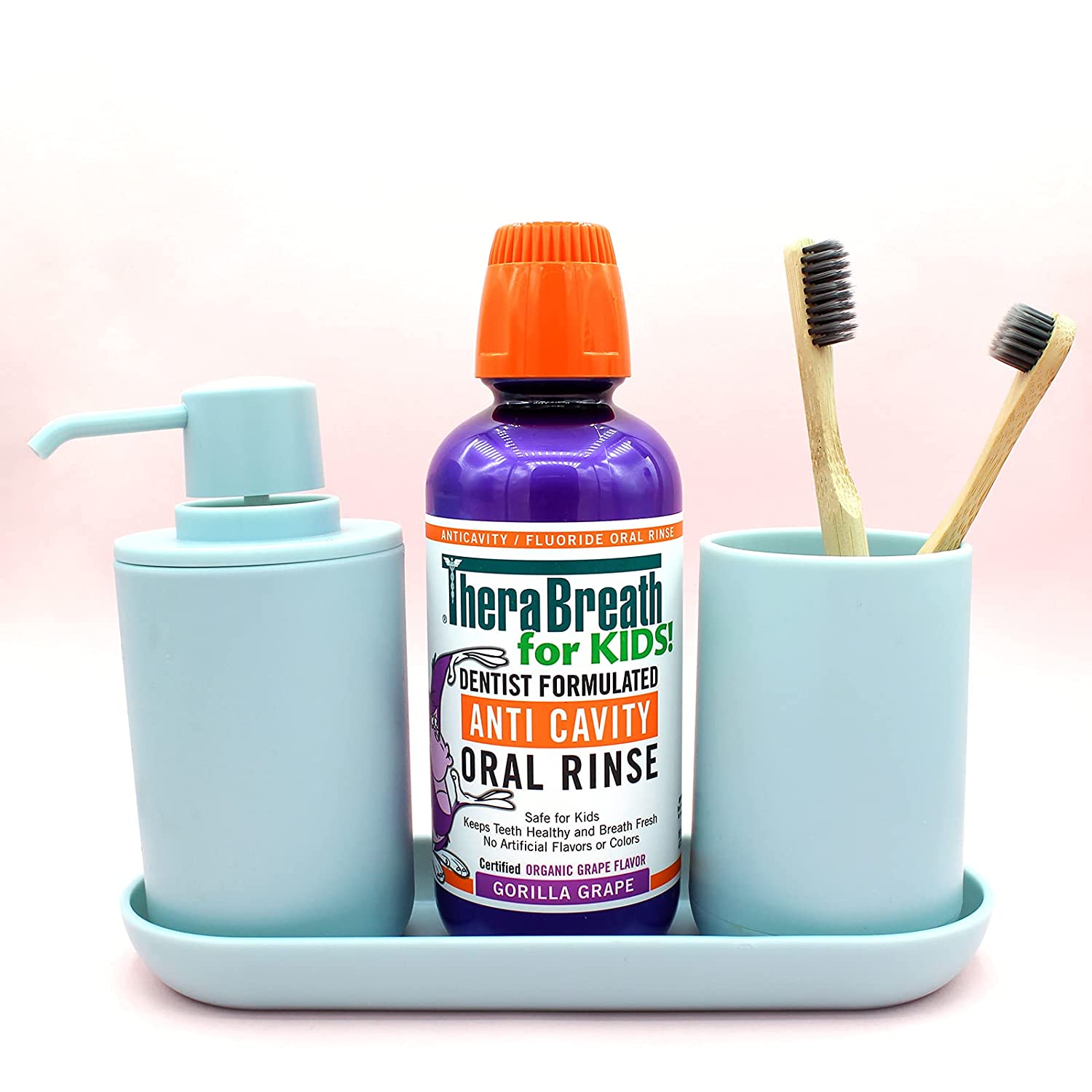 TheraBreath for Kids Dentist น้ำยาบ้วนปาก Anti-Cavity, องุ่น ออร์แกนิค, 16 ออนซ์