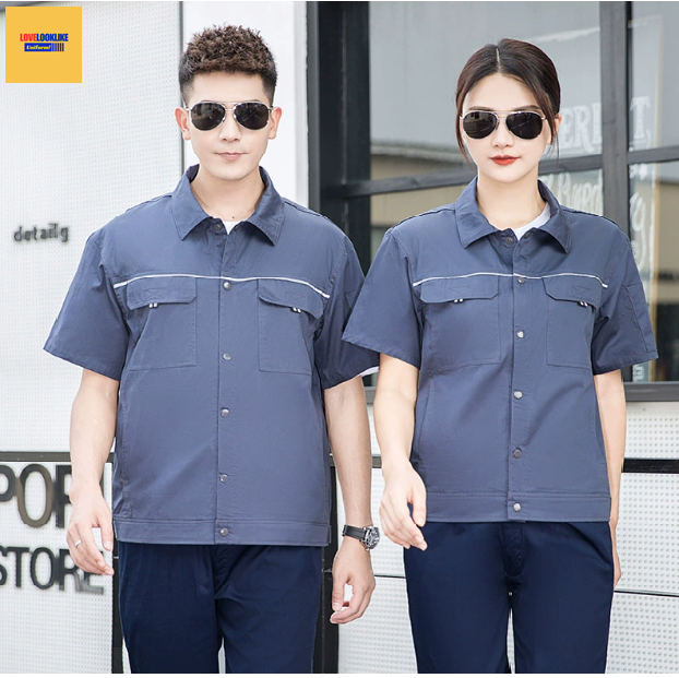 ชุดฟอร์มพนักงานช่างวิศวกรรม ช่างไฟฟ้า ช่างประปา ช่างยนตร์ ช่างกลโรงงานแขนสั้น สีภาพ S-4XL M6806002 ตัว