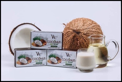 สบู่น้ำมันมะพร้าว ไวท์เวย์ White Way Coconut Oil Soap
