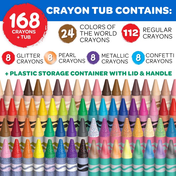 ใหม่!! สุดคุ้ม สีเทียนระบายสี 168 แท่ง ปลอดสารพิษกล่องใหญ่ Crayola Crayon and Storage Tub, 168 Crayons ราคา 1,090 บาท