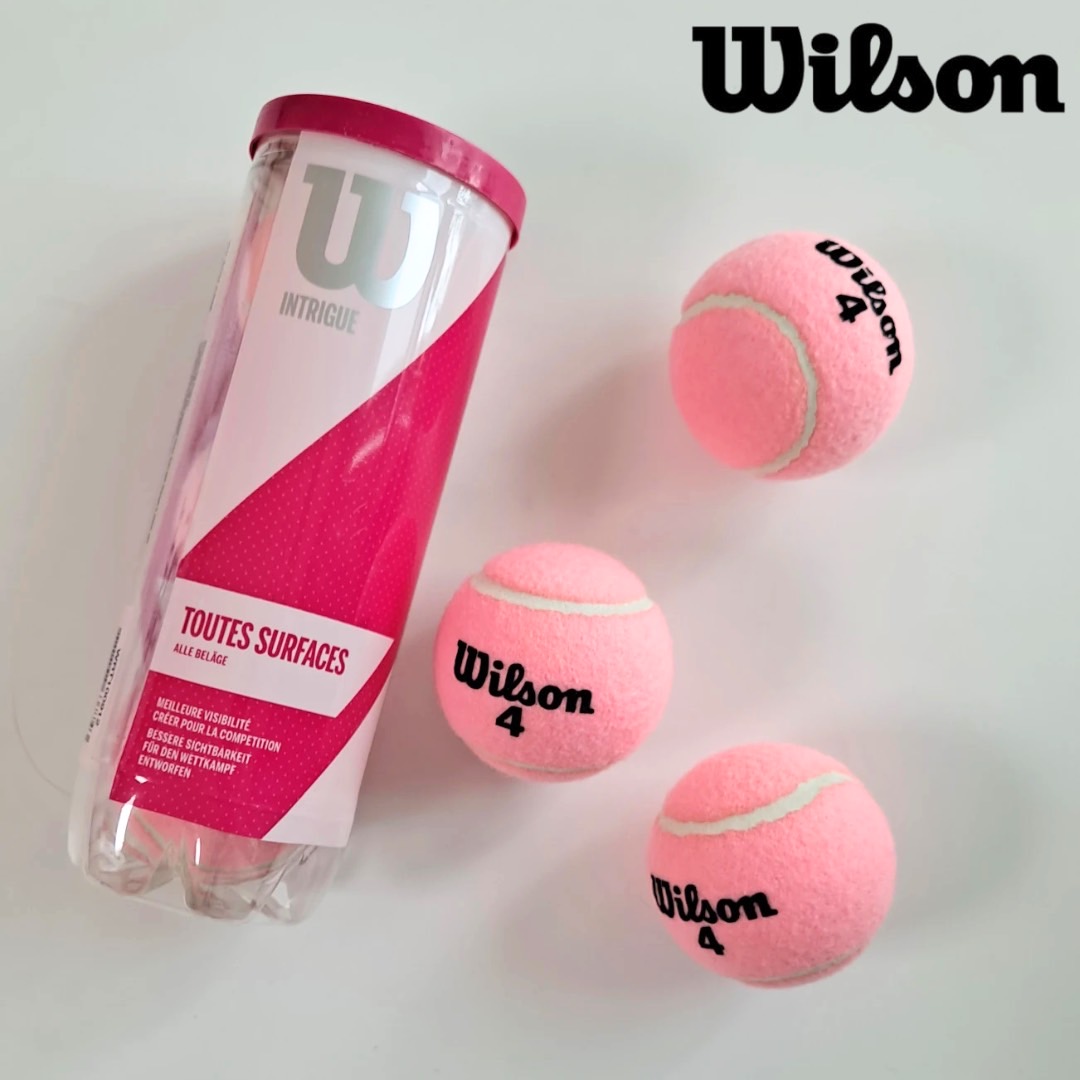 นำเข้า 🇺🇸 🎾เพิ่มสีสันให้การตีเทนนิสด้วย WILSON Intrigue All Court Pink Tennis Balls ลูกเทนนิสสีชมพูสุดชิค ราคา 920 บาท / กระป๋อง