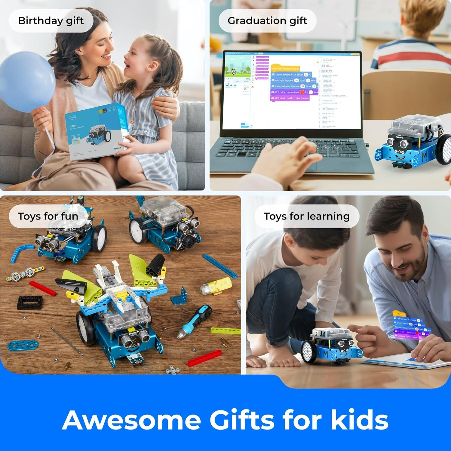 นำเข้า 🇺🇲 ชุดของเล่นหุ่นยนต์ Coding🤖Makeblock mBot Robot Kit STEM Toy for Kids to Learn Programming ของเล่น STEM สำหรับเด็กเพื่อเรียนรู้การเขียนโปรแกรม ราคา 4,190 บาท