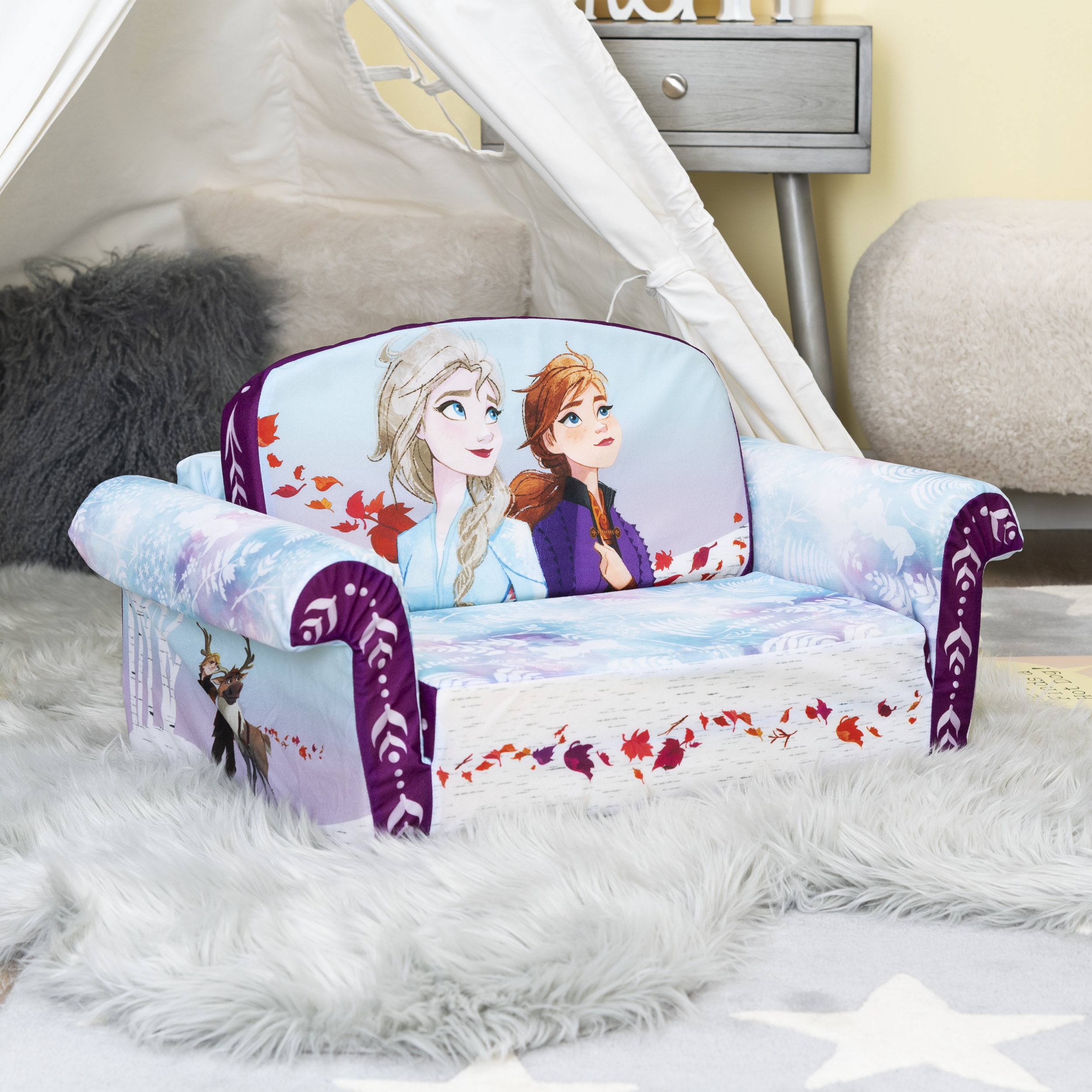 โซฟาเบ้ด ลายโฟรเซ่น 2 สามารถปรับเป็นที่นอนได้ Marshmallow Furniture, Children's 2 in 1 Flip Open Foam Sofa, Disney Frozen 2 , by Spin Master ราคา 3,490 บาท