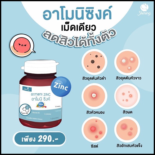 อาโมนิซิงค์ Amoni Zinc ลดสิว