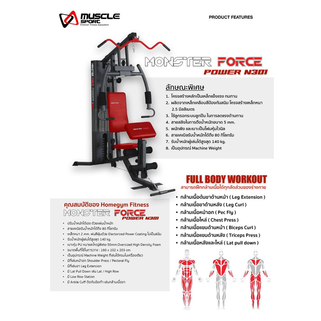 Homegym MONSTER FORCE N301 / 1 สถานี