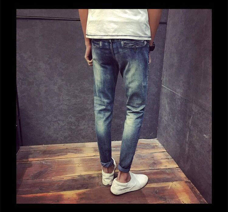 YM5907007 ยีนส์ชายแฟชั่นเกาหลี เซอร์ ขากระบอกเล็ก 27-34 (พรีออเดอร์) YM5907007 ชิ้น