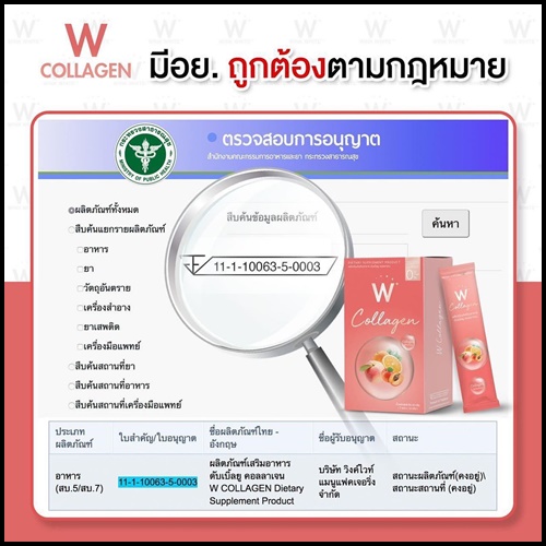 W Collagen ดับเบิ้ลยู คอลลาเจน (1 แถม 1)