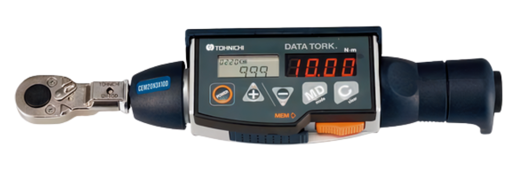 Tohnichi รหัส CEM100N3x15D-G ประแจวัดแรงบิดแบบดิจิตอลแบบเปลี่ยนหัวได้,Digital torque wrench,torque range:20～100N.m