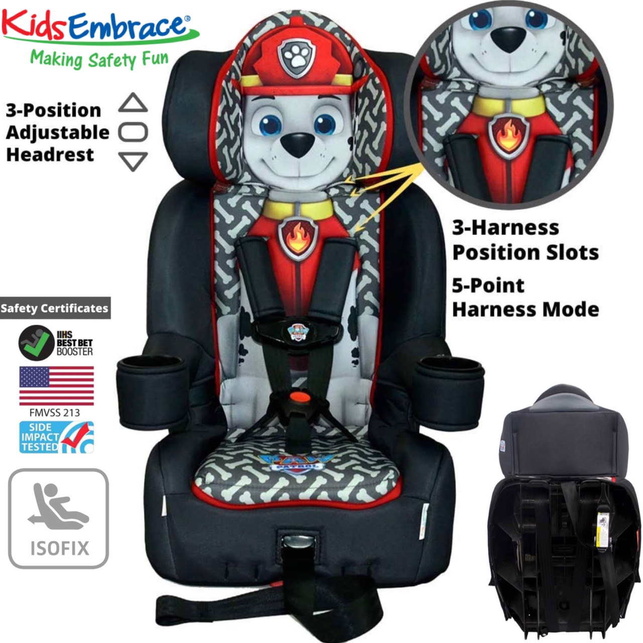 คาร์ซีทสำหรับเด็กโต ลาย มาแชล พาวเพทโทร ใช้ได้ตั้งแต่ 2 ขวบถึง 8 ขวบ KidsEmbrace Nickelodeon Paw Patrol Marshall Combination Harness Booster Car Seat ราคา 14,500 บาท