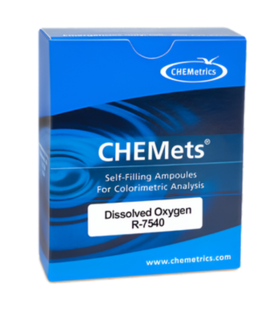 Chemetrics รหัส R-7540 หลอดบรรจุชุดทดสอบออกซิเจนละลายในน้ำแบบรีฟีล,Water quality test kits Dissolved Oxygen ampoules refill,meas.range:0～40ppb.