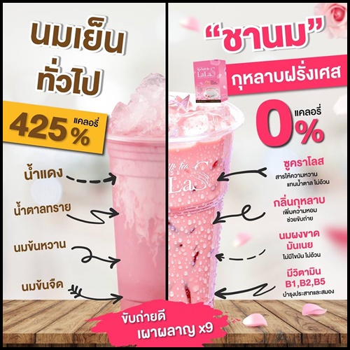 ชานมกุหลาบ Lala S Rose Tea Flavor