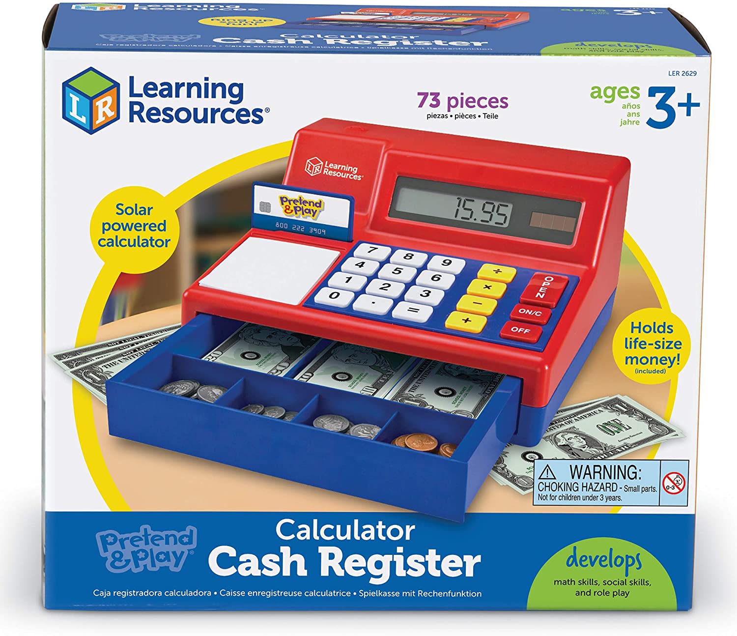 พร้อมส่งค่ะ แคชเชียร์เก็บเงินจำลองชุดใหญ่ Learning Resources Pretend & Play Cash Register, Regular ราคา 2290 บาท