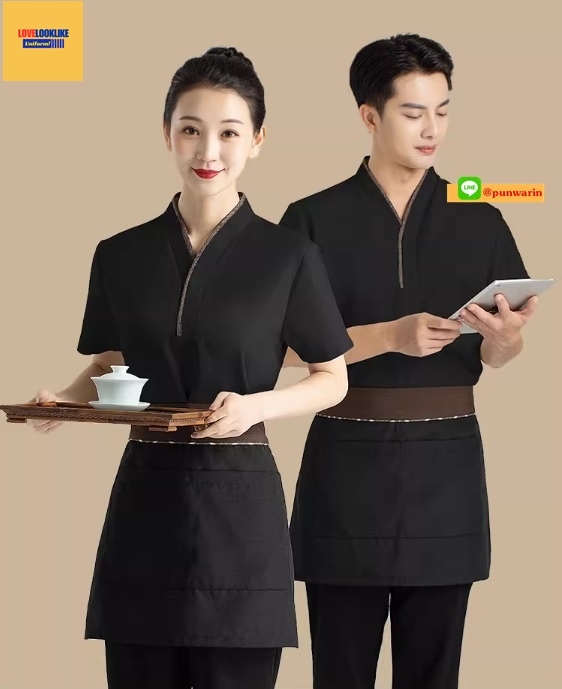 G6202006 เสื้อพนักงานร้านอาหารญี่ปุ่น เกาหลี เสื้อกิโมโน ร้านอาหารญี่ปุ่น สีภาพ S M L XL 2XL 3XL G6607001 ตัว