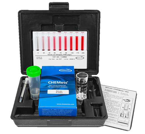 CHEMets รหัสสินค้าK-6909Aชุดทดสอบคุณภาพน้ำค่าไนไทรต์,Nitrate Test Kit Visual Kit,Meas.range:0～225ppm