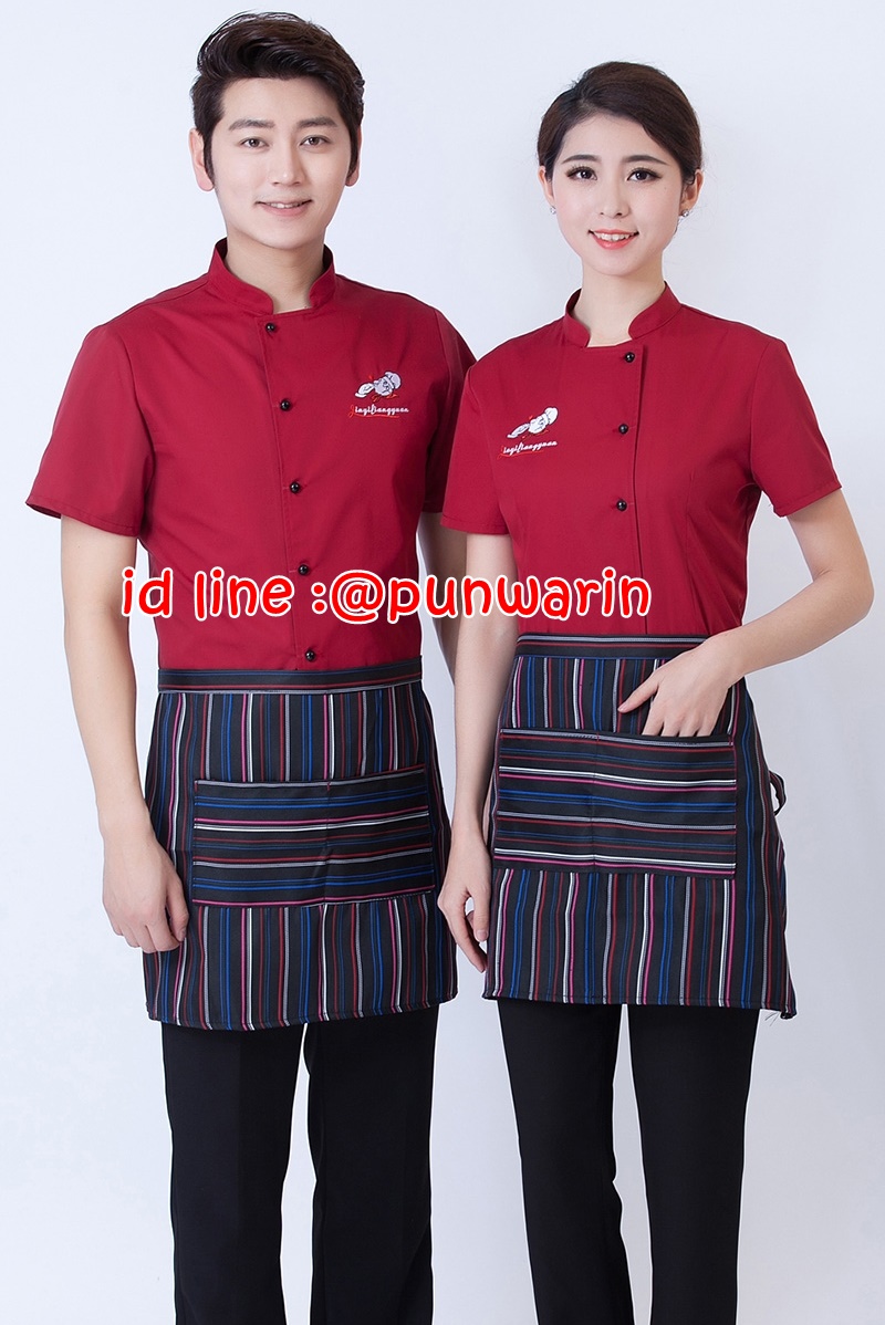 เสื้อพนักงานต้อนรับ เสื้อพนักงานโรงแรม เสื้อฟอร์มพนักงาน ชุดฟอร์มพนักงาน ดำ แดง L-3XL F6011026 ตัว