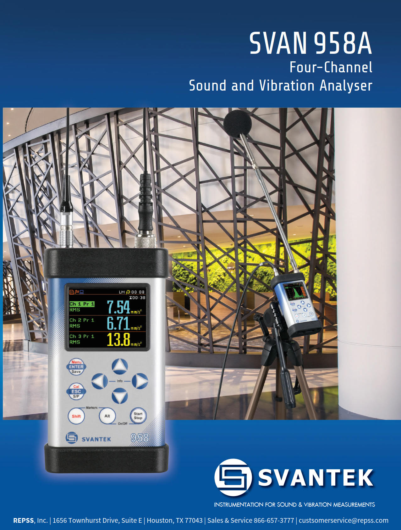 Svantek รุ่นSV-958Aเครื่องวัดระดับเสียงและการสั่นสะเทือน,4-Channel Simultaneous Sound and Vibration Analyzer,Class1