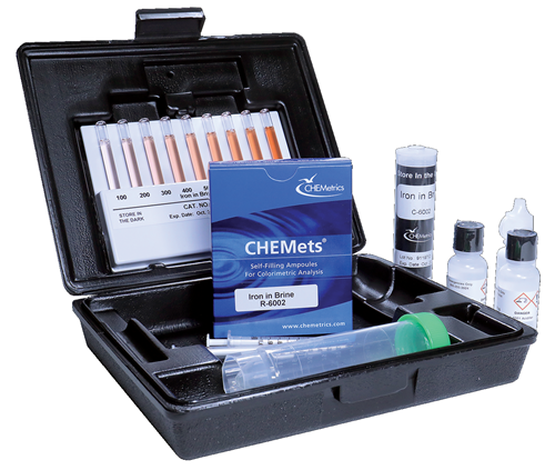 CHEMets รหัสสินค้าK-6002ชุดทดสอบคุณภาพน้ำค่าเหล็กในน้ำเกลือ,Iron in Brine Visual Kit,Meas.range:0～100&100～1000mg/L