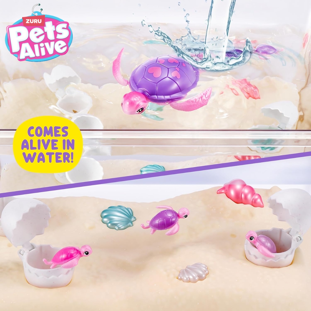 นำเข้า 🇺🇸 💖🐢 เซอร์ไพรส์จากโลกใต้น้ำไปกับ Pets Alive Mommy Turtle Surprise! มาพร้อมไข่ 4 ฟอง ให้ลูก ๆ ลุ้นว่าจะมีลูกเต่าจิ๋วกี่ตัว