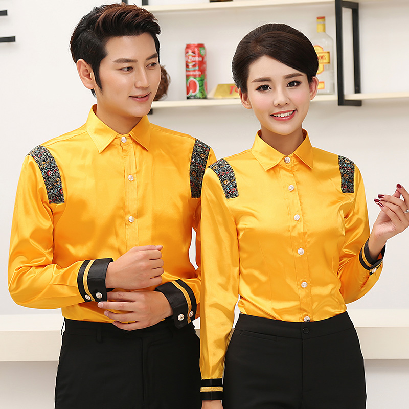 F6011002 เครื่องแบบชุดฟอร์มพนักงานร้านเสริมสวย แขนยาวกระดุมหน้า (พรีออเดอร์) รอสินค้า 3 อาทิตย์หลังโอน F6011002 ตัว