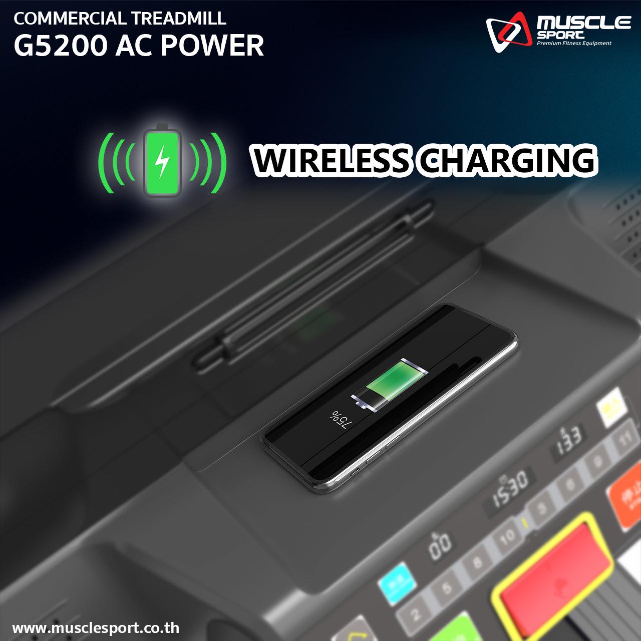 ลู่วิ่งไฟฟ้ามอเตอร์AC MuscleX G5200 ลู่วิ่งไฟฟ้าฟิตเนส, ลู่วิ่งไฟฟ้าราคา