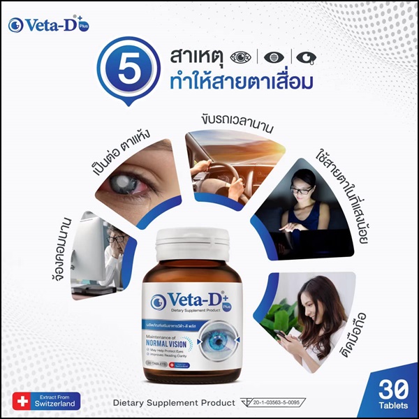 Veta-D วีต้าดี อาหารเสริมสำหรับดูแลดวงตา (ของแท้ ส่งฟรี)