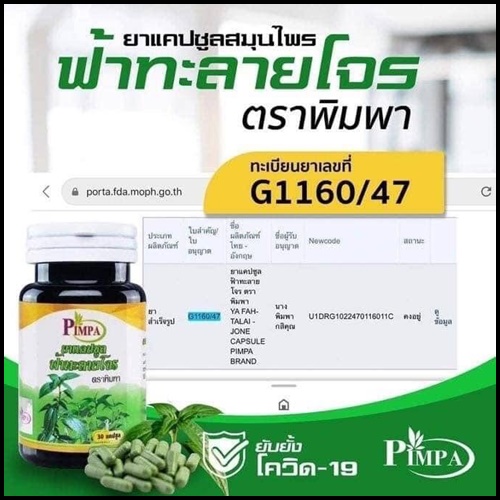 ฟ้าทะลายโจร ตรา พิมพา