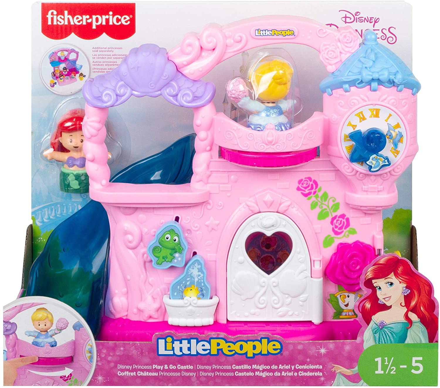 Fisher Price ปราสาท Disney Princess Play & Go แบบพกพาพร้อมฟิกเกอร์ตัวละครสำหรับเด็กเล็ก "ลิขสิทธิ์แท้" ราคา 1790 - บาท