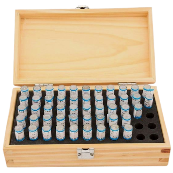 Ritek รุ่น CN70-050-51 เซ็ตพินเกจผลิตจากเหล็ก , Steel pin gauge 51 pins in wooden box, Ø0.50～Ø1.00 mm, lenght:70 mm,Step 0.01mm, ±0.001mm,62/65hrc, Includes calibration cert, ISO/IEC 17025