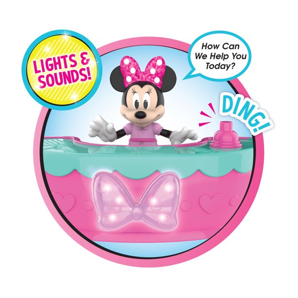บ้านตุ๊กตา Minnie Mouse Bow-Tel Hotel ชุดของเล่น 2 ด้านมีไฟ มีเสียง และลิฟต์ 20 ชิ้น "ลิขสิทธิ์แท้" ราคา 4,120 - บาท