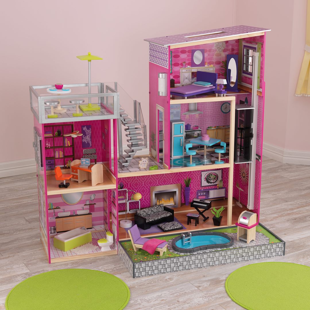 บ้านตุ๊กตา KidKraft Uptown Wooden Dollhouse With 35 Pieces of Furniture ราคา 14,000 บาท