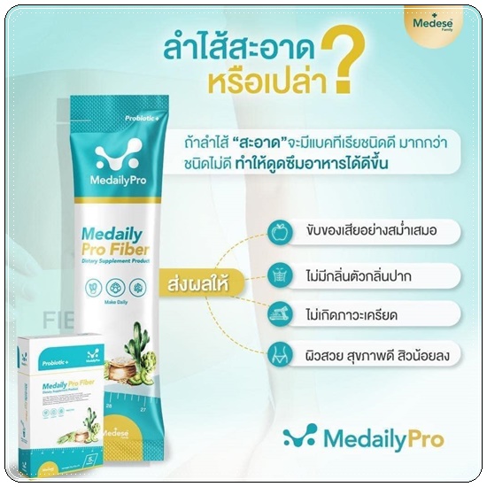 ดีท็อกซ์สูตรคุณหมอ Medaily Pro Fiber ไฟเบอร์ลดบวม