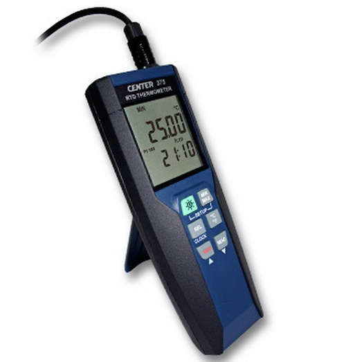 Center รุ่นCenter-375เครื่องวัดอุณหภูมิแบบดิจิตอล,Precision RTD Thermometer,Temp.range:-148～752°F(-100～400°C)(with prob:Pt100)
