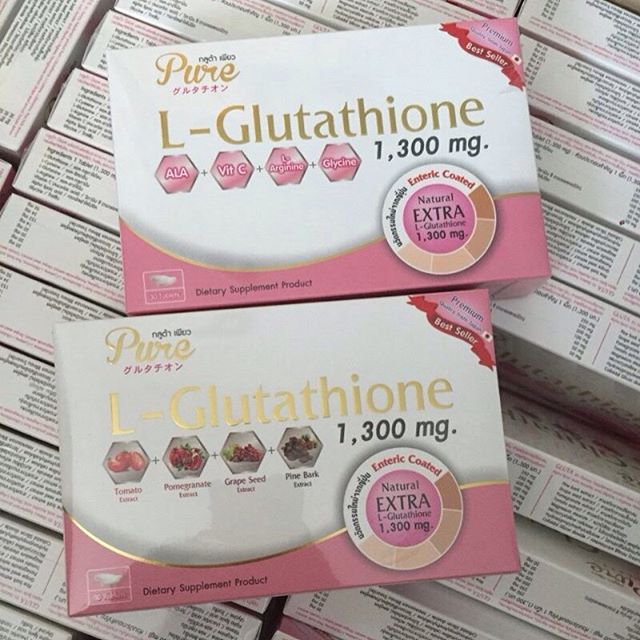 เพียวกลูต้ามิกซ์ ขาว ใส ออร่า 3 เท่า (Pure Gluta Mix L-Glutathione)