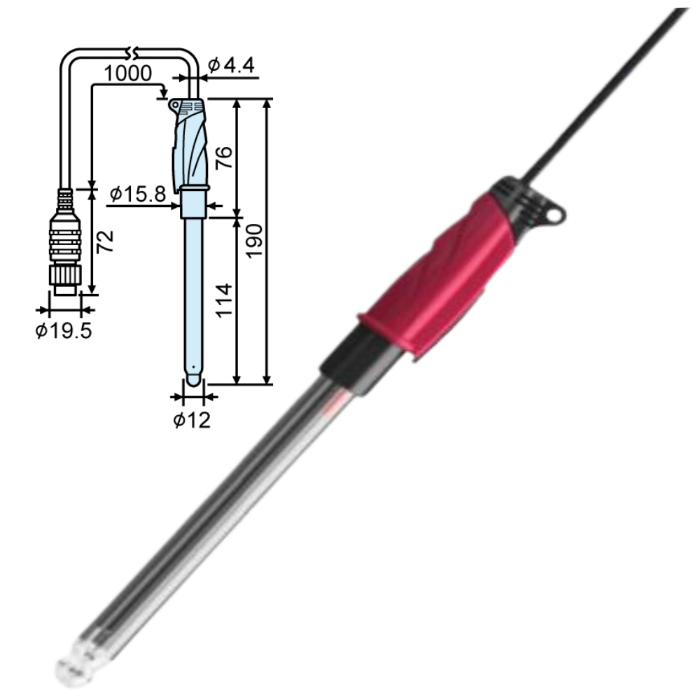 ToaDkk รหัส GST-5821C อิเล็กโทรดวัดค่าพีเอช,pH composite electrode,meas.range:0～14pH,temperature:0～100C
