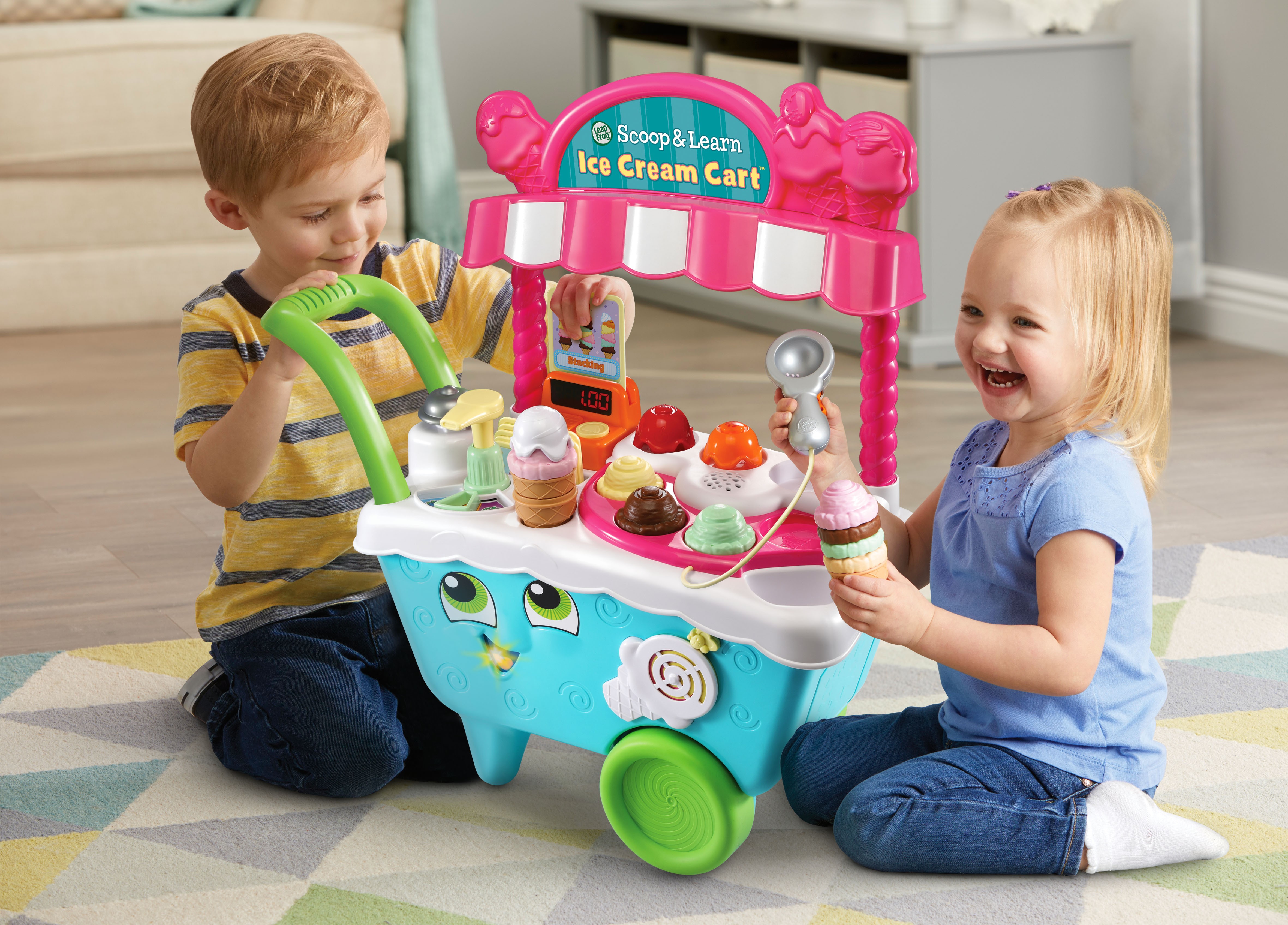 รถขายไอศครีมเด็ก LeapFrog Scoop and Learn Ice Cream Cart สื่อการสอนเด็กแนวของเล่น จากแบรนด์ดัง นำเข้า USA