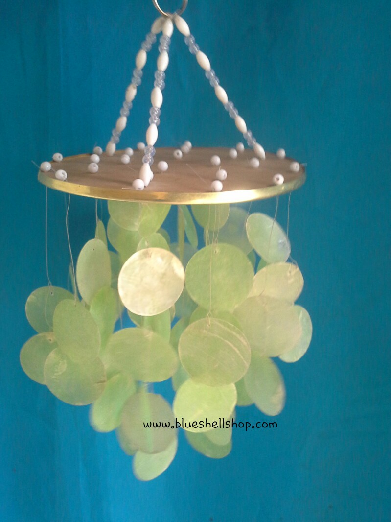 โมบายหอยกระดิ่งลมสีเขียว