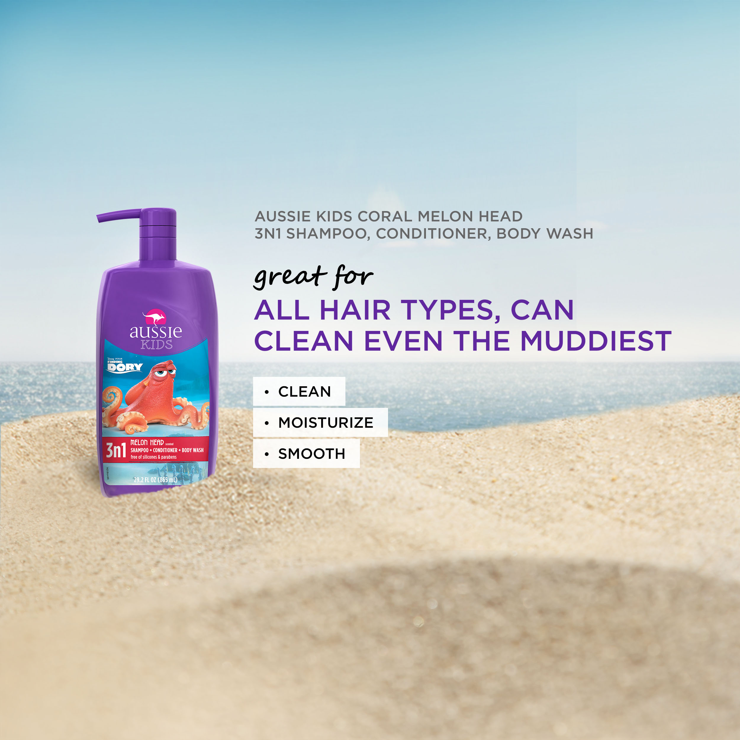ผลิตภัณฑ์แชมพู 3-in-1 สำหรับเด็ก Aussie Kids Melon Head Shampoo Conditioner & Body Wash - 26.2 fl oz