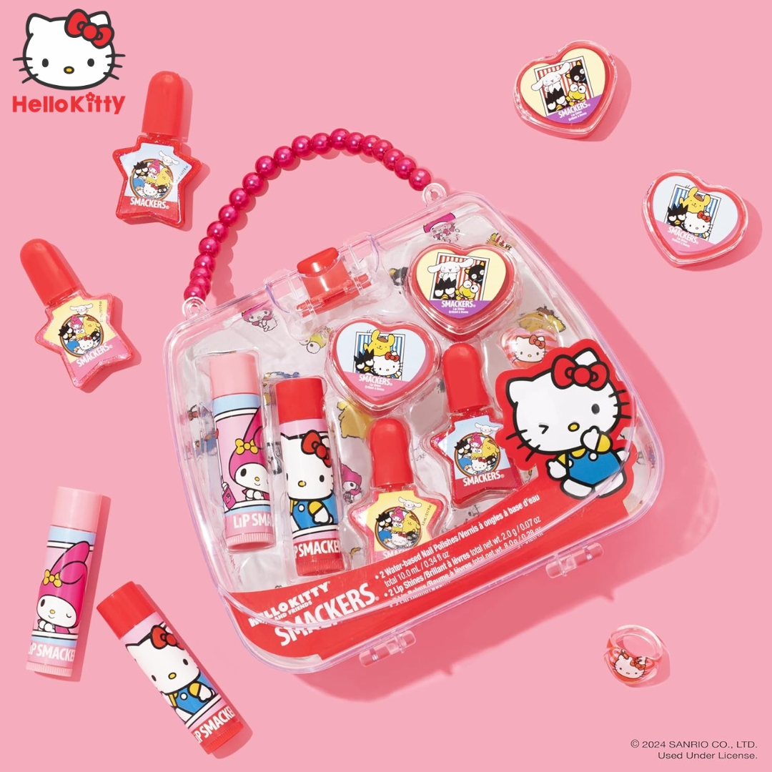 ใหม่ล่าสุด🎉นำเข้า Lip Smacker Hello Kitty Makeup Tote Bag, 1.0 Set- ชุดเครื่องสำอางและลิปบาล์มสำหรับเด็ก ราคา 1,190 บาทค่ะ