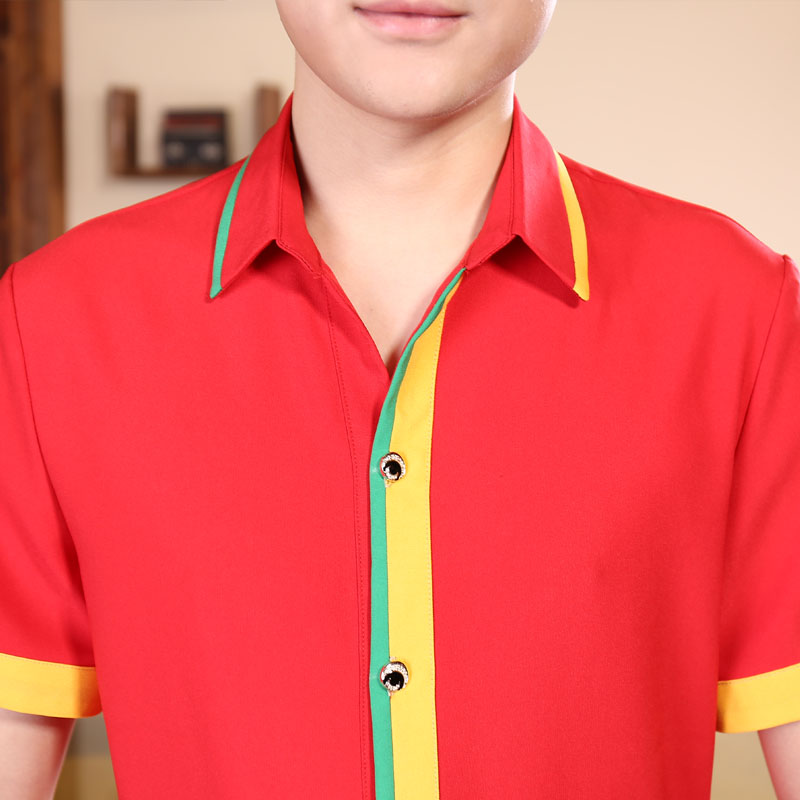 เสื้อพนักงานต้อนรับ เสื้อพนักงานเสริฟ เสื้อพนักงานโรงแรม เสื้อพนักงานร้านอาหาร ดำ แดง L-3XL F6307009 เสื้อ+ ผ้ากันเปื้อนตามรูป
