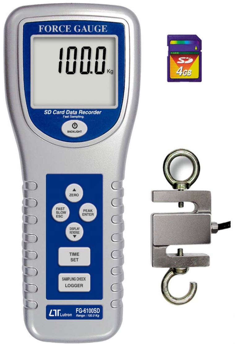 Lutron รุ่น FG-6100SD เครื่องวัดแรงดึงแรงผลักแบบแสดงผลด้วยตัวเลข Digital force gauge 100 Kg FG-6100SD