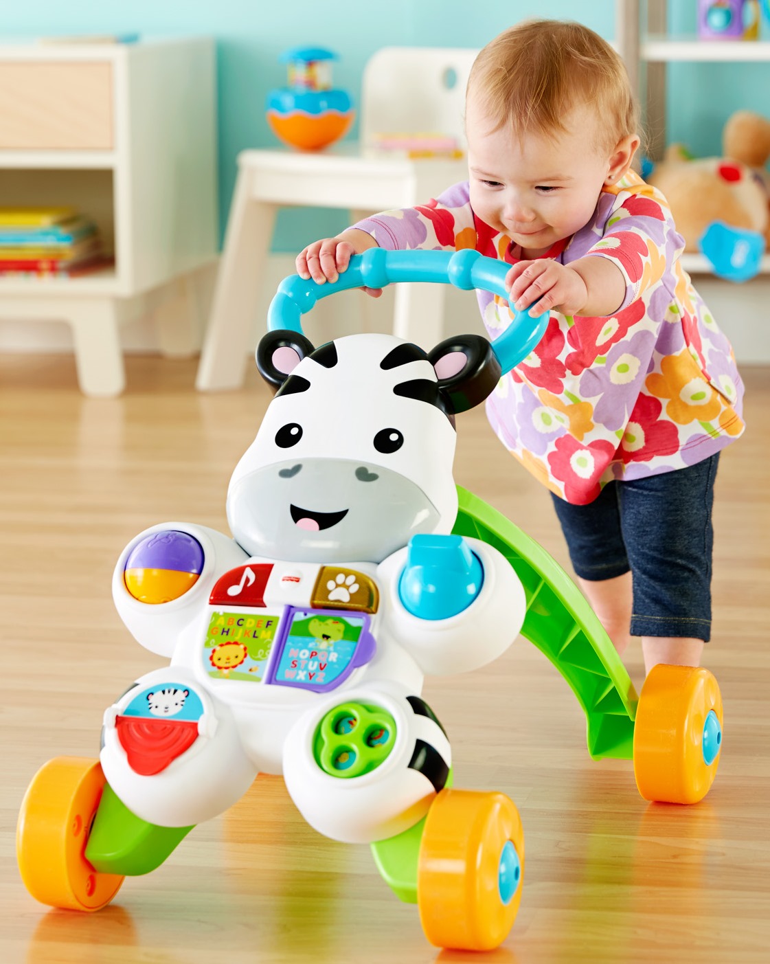 รถผลักเดินม้าลายสุดน่ารัก Fisher-Price รุ่น Learn with Me Zebra Walker รุ่นใหม่ล่าสุด เล่นสนุกได้ตั้งแต่วัยหัดนั่ง หัดเดินเตาะแตะสุดปลอดภัย ถูกใจลูกน้อย นำเข้าจาก USA ของแท้ 100%