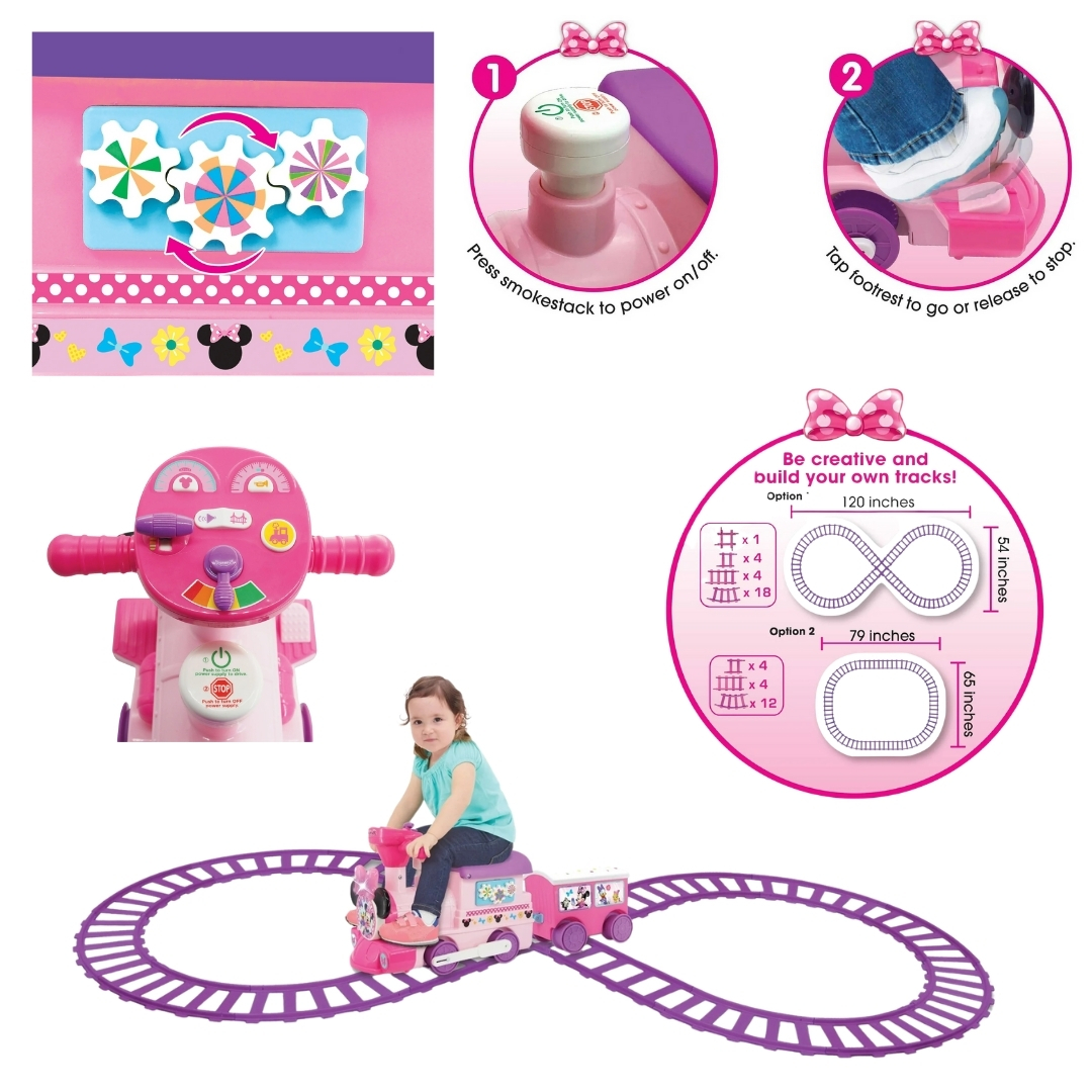 Kiddieland Disney Minnie Mouse Ride-On Motorized Train with Track รถไฟแบตเตอรี่ มาพร้อมราง ลาย มินนี่เม้าส์ ลิขสิทธิ์แท้จากอเมริกา