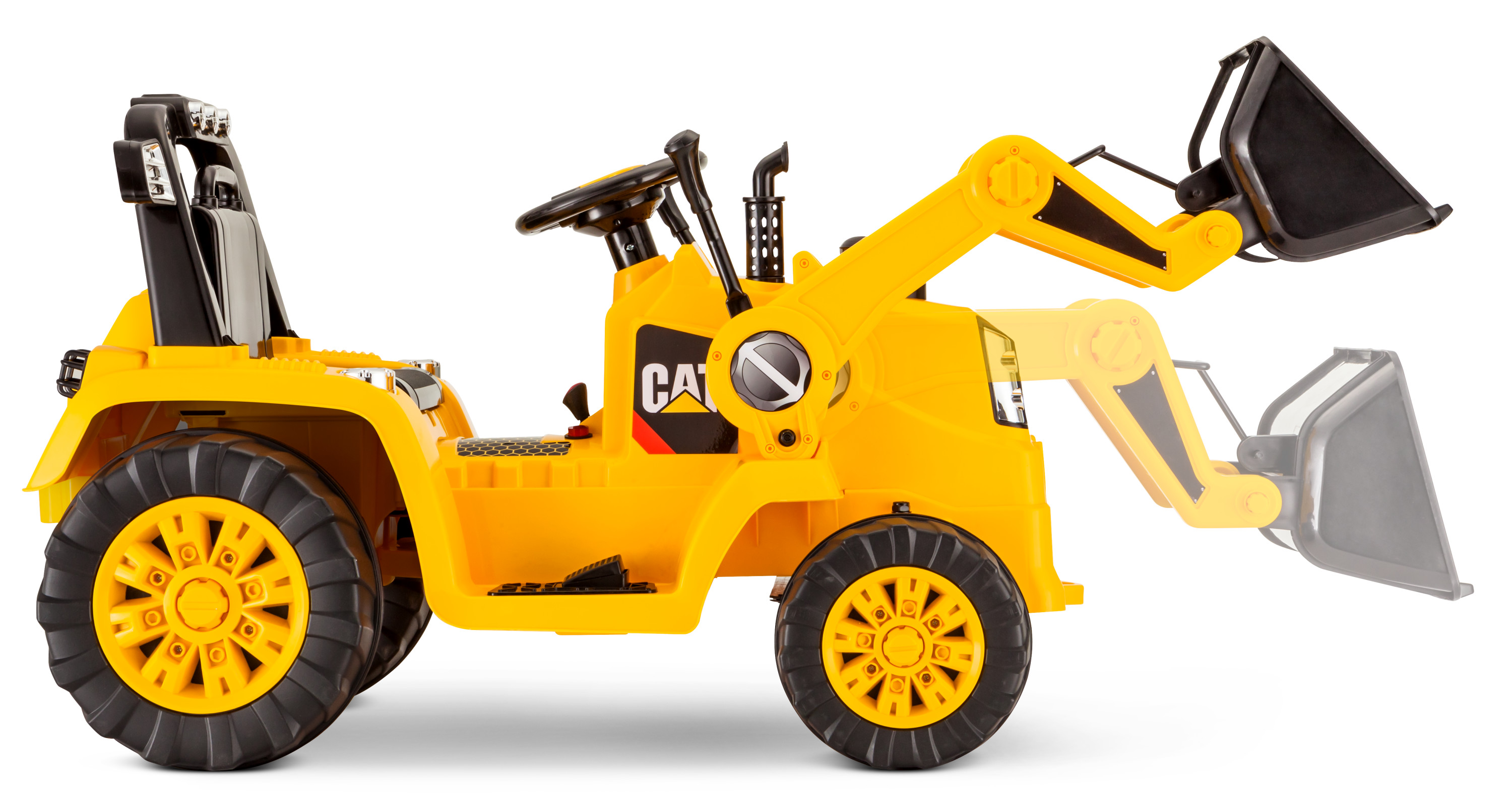 รถไถดิน CAT Tractor Bull Dozer, Digger, Ride-On Toy by Kid Trax, yellow