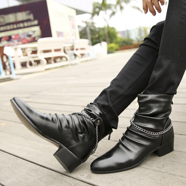 XV5808003 รองเท้าหนังบู๊ทมาร์ตินสั้นอังกฤษผู้ชายสายโซ่ (พรีออเดอร์) รอ 3 อาทติย์โอน XV5808003 คู่