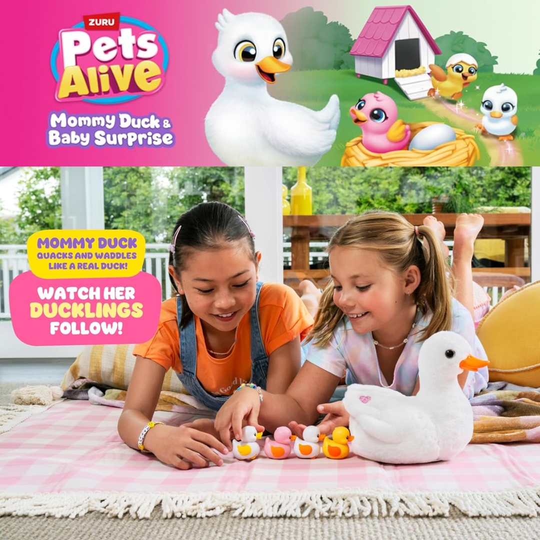 นำเข้า 🇺🇸 🦆 ตื่นเต้นกับการลุ้นเซอร์ไพรส์กับ Pets Alive Mommy Duck & Baby Surprise! ขบวนลูกเป็ดน่ารักที่สุดความสนุกและเซอร์ไพรส์ 10+ เสียง 🐣