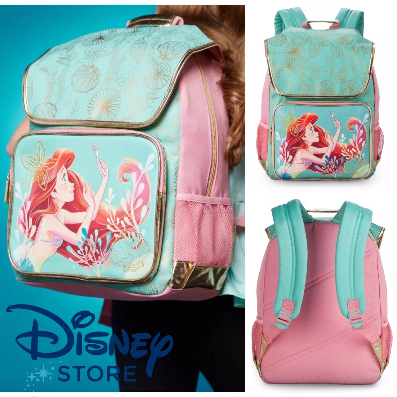 สินค้าพร้อมส่ง 🔮 ใหม่✨ จาก ShopDisney USA กระเป๋านักเรียน The Little Mermaid ลาย Ariel ราคา 1,390.- บาท