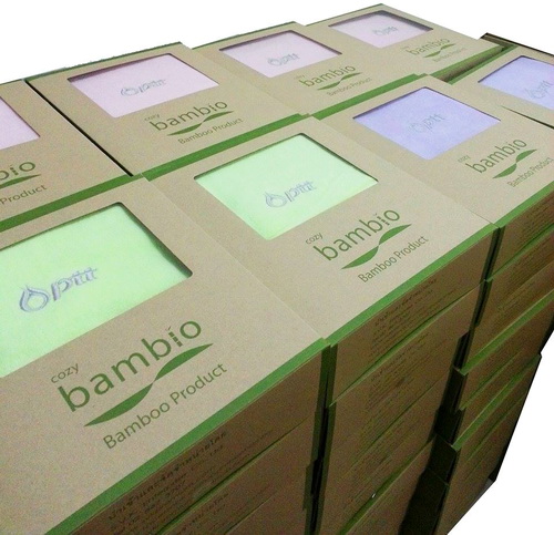 ผ้าขนหนูใยไผ่ปักโลโก้บริษัท PCS=Nissin